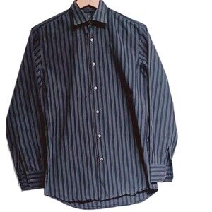 Paul Smith Men's Black And Gray Striped Button-up shirt